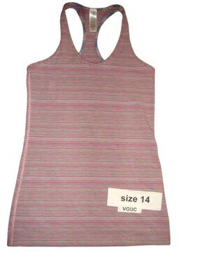 Ivivva Girl by Lululemon🍋 Keep Ur Cool Racer Colours tank top pink size 14
